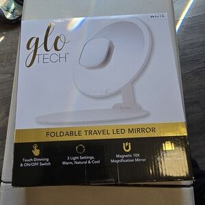 NEW IN‎ UNOPENED BOX !! GLO TECH FOLDABLE TRAVEL LED MIRROR
